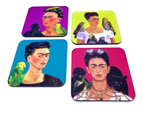 Portavasos Magnéticos Frida Kahlo Set X 4 Und.