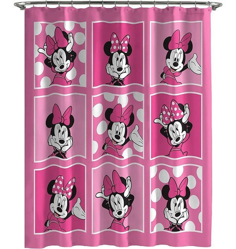 Cortina De Ducha Con Diseño De Minnie Mouse Para Niñas