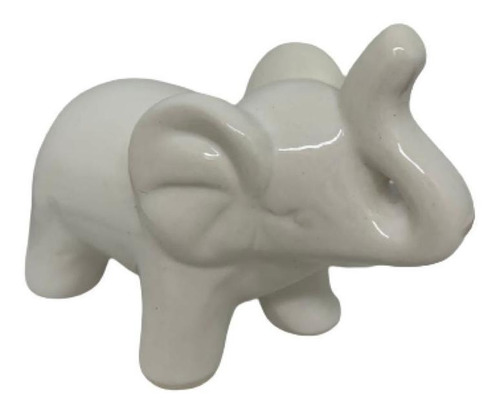 Enfeite Decorativo Elefante Branco De Cerâmica Trabalhado
