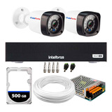 Kit 2 Câmeras De Segurança Dvr 3004c Intelbras 4ch Hd Sata