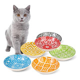 Juego De Cuencos De Ceramica Para Gatos, Cuenco Ancho Y Poco