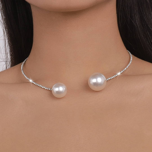 Colar Bijuteria Festa Luxo Choker Gargantilha Pérola M2840