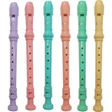 Flauta Dulce Musical Escolar Colores Pastel 8 Agujeros