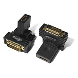 Adaptador Dvi A Hdmi 1080p, 2-pack, Rotativo, Para Roku,