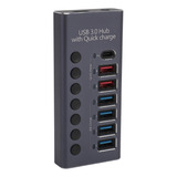 Hub Usb 3.0 De 7 Puertos Con Alimentación De 4 Puertos De Tr