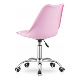 Cadeira Secretária De Escritório Best C50 Eames Giratória Couro Pu Cor Rosa