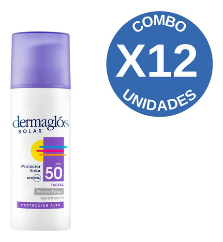 Pack X12 Dermaglós Protector Fps 50 Efecto Seco 50 Ml