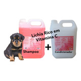 Kit Banho Cães Pet Shampoo + Condicionador Lichia Cachorros