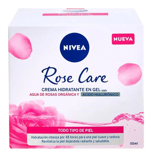 Crema Gel Nivea Hidratante Agua De Rosas Ácido Hialurónico