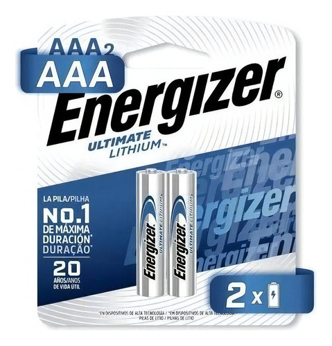 Pila Energizer De Litio Aaa 2 Unidades