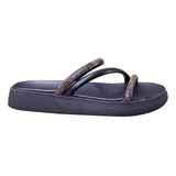 Sandália Feminina  Slide Veneza Strass Moleca 5469.121.28041