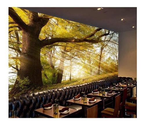Papel De Parede Floresta Natureza Árvores 3d M² Xna175
