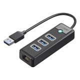 Orico Adaptador Usb 3.0 A Ethernet, Concentrador Usb 3.0 4 E