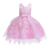 Vestido De Princesa Rosa Para Niña Nueva, Elegante Vestido D