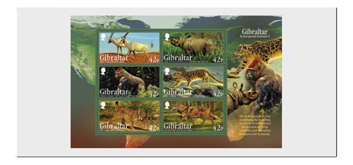 2012 Fauna Peligro Extinción- Gibraltar (bloque) Mint