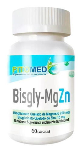 Fitomed Bisgly Mg-zn Magnesio - Zinc 60 Cáps. Sabor Sin Sabor