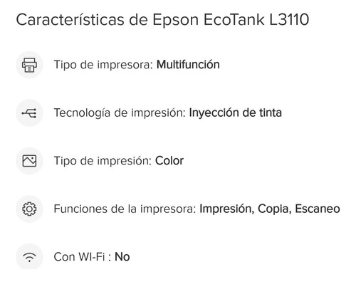  Impresora Epson Ecotank L3110.