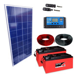 Kit Placa Solar 280w Controlador 30a Bateria 240ah Cabos