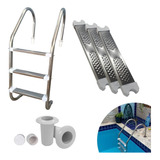 Escada Inox Para Piscina Super Degraus Antiderrapante 