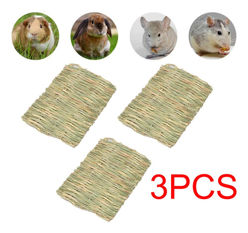 3pcs Coelho Grama Mastigar Tapete Hamster Gaiola Cama Casa A