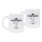 Wohr 60th Anniversary Tazas Para Pareja 60th Regalos De Boda