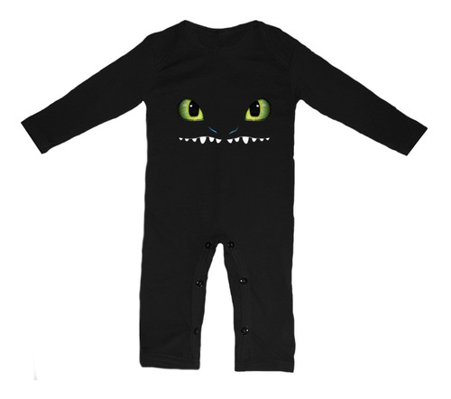 Mameluco Chimuelo Dragon Negro - Disfraces Para Bebe Algodon