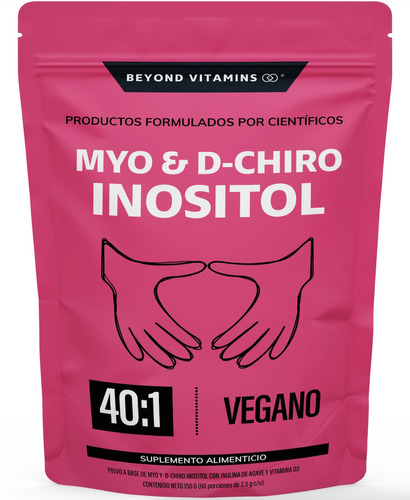 Myo Y D-chiro Inositol Fortificado Con Zinc, Acido Folico, Inulina De Agave, Vitamina D3 Y Selenio - Mujer - Suplemento Alimenticio -(150 Gramos)