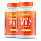 Kit 2x Vitamina K2 Mk-7, 60 Cáps, 100mcg, Mk7, Biogens, Full