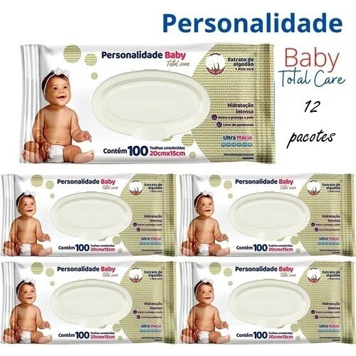 Lenço Umedecido Personalidade Baby Care 12 Pacotes C/100 Un