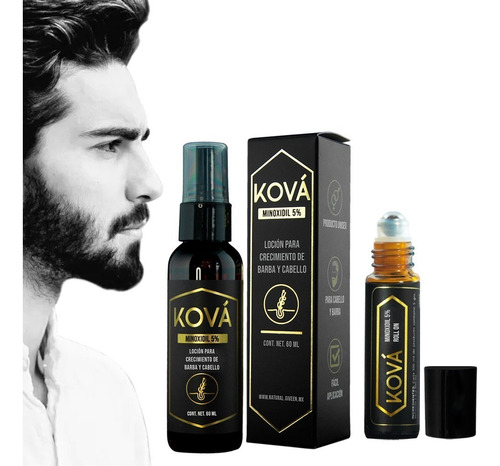 Minoxidil 5% Locion + Roll On Crecimiento Cabello Y Barba 