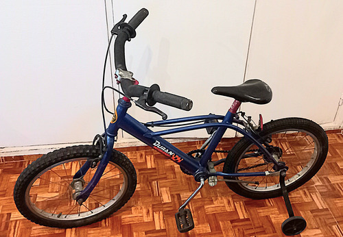 Bicicleta Rodado 16 Color Azul C/ruedas De Entretenimiento 