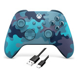 Control Xbox One Series S/x Mineral Camo Azul Camo + Cable 