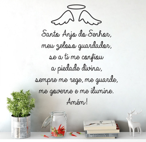 Kit 2 Adesivos De Parede Pai Nosso E Santo Anjo Do Senhor 