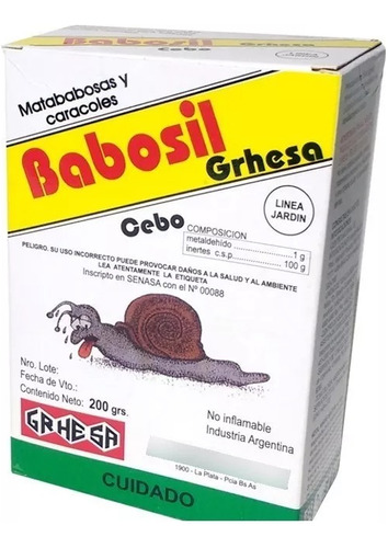 Mata Babosas Y Caracoles Babosil Cebo X 200 Gr