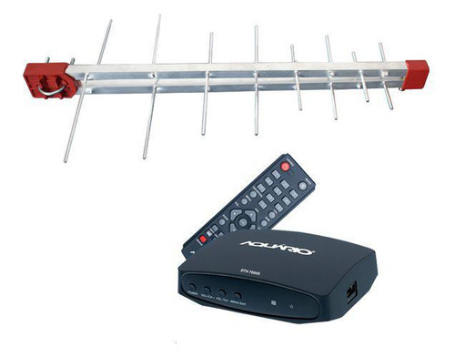 Antena 4k Log 16 Elementos Conversor  Dtv 7000s + Mastro