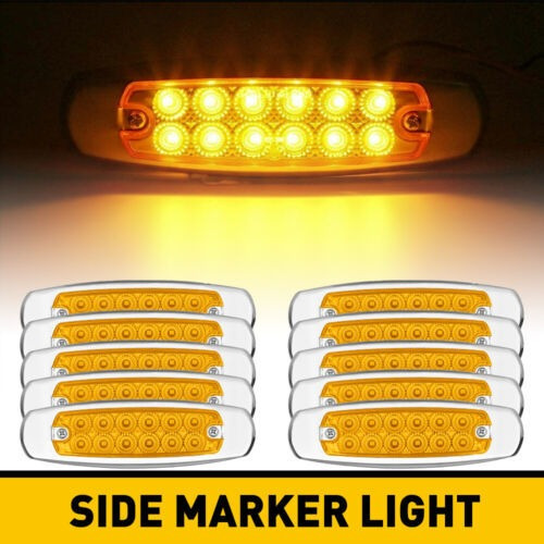 10x Led Side Marker Light Clearance Lamp Super Bright Amb Mb