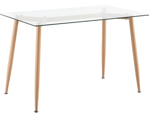 Mesa Comedor Eames Tulip Vidrio Biselado + Templado 120x80cm