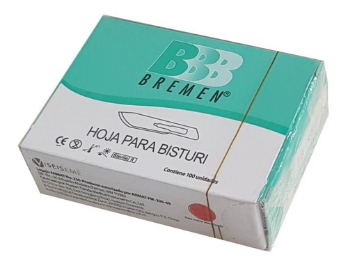 Hoja De Bisturi Bremen Caja X 100 Unidades Todas Las Medidas