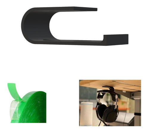 Suporte Headset Gamer Headphone Fone De Ouvido Mesa Cor Preto