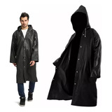  Poncho Impermeable Lluvia Estandar Adulto Con Gorro Negro