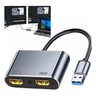 Adaptador Dual Usb A Hdmi Amplía Dos Monitores
