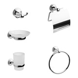 Set De Baño 5 Piezas Kit Cromado Accesorios Kübel