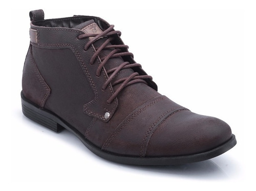 Bota Botina Country Masculino Coturno Urbano Couro Rustico