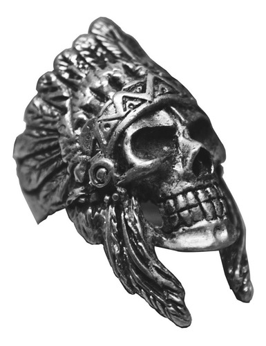 Anillo Calavera Jefe Apache Skull  Ring Plata   Kiss
