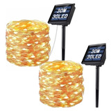 2pack Serie Luces Solares Exterior 300 Led 30 Meters 8 Modos