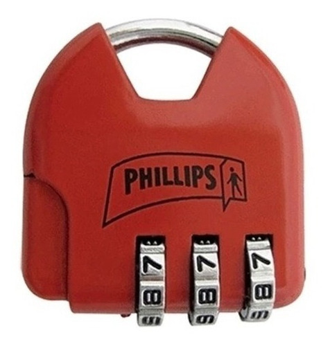 Candado Metalico Combinac. 4 Ar Rojo Blist. Phillips Mx2325