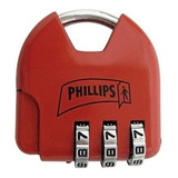 Candado Metalico Combinac. 4 Ar Rojo Blist. Phillips Mx2325