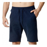 Short, Pantalón De Algodón Y Lino Para Hombre Playa