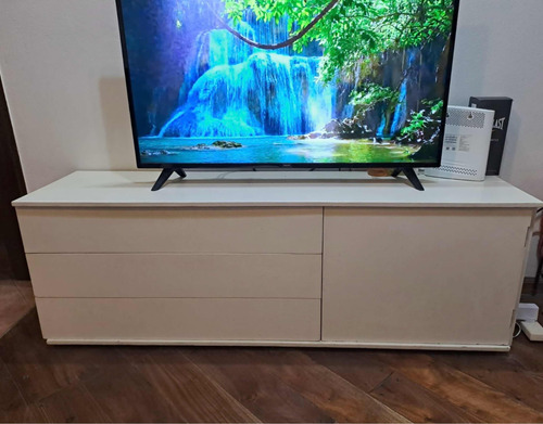 Mueble Rack Tv Modular Cedro Pintado Blanco (no Melamina!)