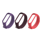 Kit 3 Pulseiras Silicone Colorida Para Xiaomi Mi Band 3 E 4